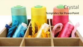 Presentation with thread - PPT layouts having multicolored-skeins-of-thread background and a yellow colored foreground