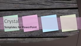  Presentation with sticky notes - Slide set featuring multicolored-sticky-notes-without-text background and a soft green colored foreground
