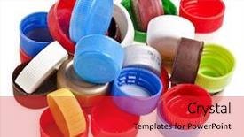  Presentation with plastic bottle - Audience pleasing PPT layouts consisting of recycling pet - bunch of multicolored used plastic backdrop and a red colored foreground