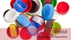  Presentation with plastic bottle - PPT layouts with multicolored used plastic bottle background and a red colored foreground