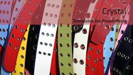  Presentation with belts - Audience pleasing presentation consisting of multicolored women's belts backdrop and a red colored foreground