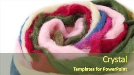  Presentation with textile wool - Amazing slides having multicolored wool for felting close backdrop and a tawny brown colored foreground