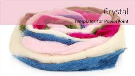  Presentation with wool - Amazing PPT layouts having multicolored wool for felting isolated backdrop and a coral colored foreground