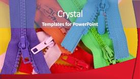  Presentation with yellow - PPT layouts with multicolored zippers on yellow background background and a teal colored foreground