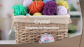  Presentation with yarn - Amazing slides having multicoloured-knitting-yarn backdrop and a coral colored foreground
