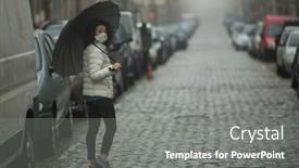  Presentation with multicultural - Beautiful theme featuring multicultural-asian-woman-in-antiviral backdrop and a gray colored foreground