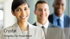  Presentation with female leader - Slide set consisting of multicultural - attractive indian female business leader background and a soft green colored foreground