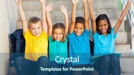  Presentation with students hands raised - Presentation design featuring 60 seconds - retro alarm clock vintage style background and a coral colored foreground.