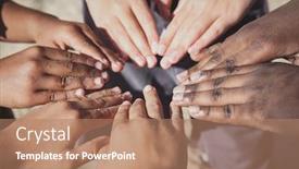  Presentation with multicultural - Presentation with multicultural-children-s-hands background and a coral colored foreground