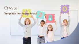  Presentation with multicultural - PPT theme consisting of multicultural-children-s-team background and a sky blue colored foreground