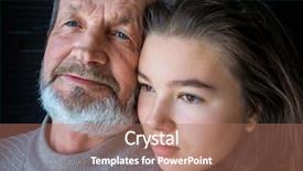  Presentation with african american teenager girl - Slide deck featuring multicultural family - elderly man grandfather and his background and a  colored foreground