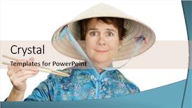  Presentation with chopsticks - Presentation having multicultural food - tourist in chinatown confused background and a  colored foreground