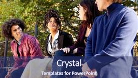  Presentation with self esteem for a college student - Slides with multicultural friends - group of college or university background and a navy blue colored foreground