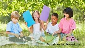  Presentation with multicultural - Audience pleasing PPT layouts consisting of tinker - multicultural group of children backdrop and a mint green colored foreground
