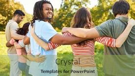  Presentation with community - Slide set featuring multicultural-group-of-young-people background and a yellow colored foreground