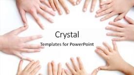  Presentation with multicultural kids - Slides consisting of multicultural kids - many children hands on white background and a sky blue colored foreground