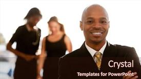  Presentation with multicultural - PPT layouts consisting of multicultural people - african american business man background and a wine colored foreground