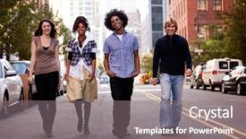  Presentation with multicultural - Amazing slides having multicultural people beauty - group of friends backdrop and a gray colored foreground