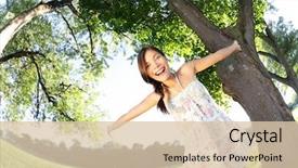  Presentation with smiling little girl - Amazing presentation design having multicultural people beauty - spring girl happy smiling joyful backdrop and a lemonade colored foreground