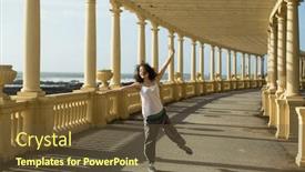  Presentation with multicultural - PPT layouts with multicultural-woman-does-outdoor-choreography background and a tawny brown colored foreground