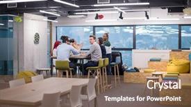  Presentation with virtual team - Presentation featuring multiethnic business team using virtual background and a violet colored foreground