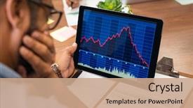  Presentation with stock broker - Colorful theme enhanced with multiethnic businessman analyzing fall backdrop and a coral colored foreground