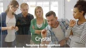  Presentation with strategy plan - Cool new slides with multiethnic coworkers watching his offer backdrop and a  colored foreground