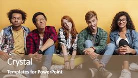  Presentation with young children playing multicultural - Beautiful PPT layouts featuring multiethnic group of comical playful backdrop and a coral colored foreground