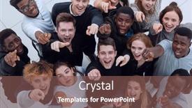  Presentation with group - Colorful PPT layouts enhanced with multiethnic-group-of-five-male backdrop and a violet colored foreground