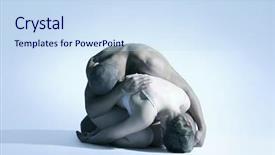  Presentation with couple dance - Audience pleasing slide set consisting of multiethnic naked expressive dance backdrop and a sky blue colored foreground