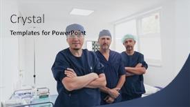  Presentation with orthopedic - Cool new presentation theme with multiethnic-orthopedic-doctor-in-front backdrop and a light gray colored foreground