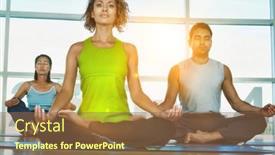  Presentation with lotus - Audience pleasing presentation consisting of multiethnic-people-sitting-in-lotus backdrop and a tawny brown colored foreground