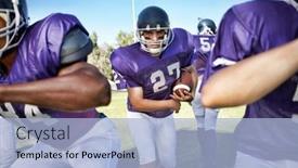  Presentation with football field - Cool new slides with multiethnic-players-playing-american-football backdrop and a light blue colored foreground