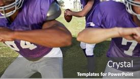  Presentation with football field - Presentation theme enhanced with multiethnic-players-playing-american-football background and a dark gray colored foreground