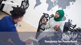  Presentation with hijab modern - Amazing presentation design having multiethnic-startup-business-team-arabian backdrop and a gray colored foreground