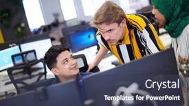  Presentation with hijab modern - PPT layouts having multiethnic-startup-business-team-arabian background and a tawny brown colored foreground