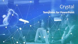  Presentation with team meeting - PPT theme featuring multiethnic-startup-business-team background and a cobalt blue colored foreground