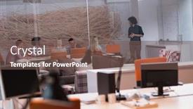  Presentation with team meeting - Slide deck with multiethnic startup business team on meeting in modern bright office interior brainstorming working on laptop and tablet computer background and a violet colored foreground