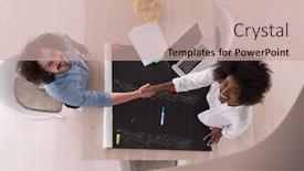  Presentation with brainstorming top view - Beautiful theme featuring multiethnic startup business team on meeting in modern bright office interior brainstorming top view backdrop and a coral colored foreground