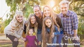  Presentation with race - Presentation theme having multigenerational-mixed-race-family-portrait background and a violet colored foreground