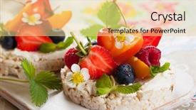  Presentation with healthy breakfast - Amazing slide set having process food whole food - multigrain rice cakes with berries backdrop and a blonde colored foreground