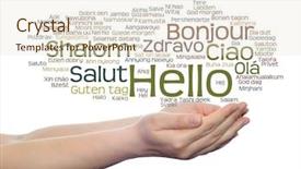  Presentation with multilingual - Colorful PPT layouts enhanced with multilingual metaphor to world backdrop and a cream colored foreground