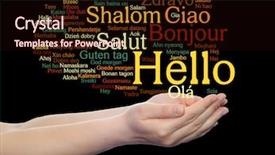  Presentation with foreign - PPT layouts with multilingual metaphor to world background and a wine colored foreground