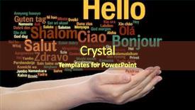  Presentation with multilingual - Slide set consisting of multilingual metaphor to world background and a  colored foreground