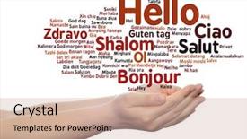  Presentation with multilingual - Theme having multilingual metaphor to world background and a  colored foreground