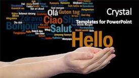  Presentation with multilingual - Amazing slide deck having multilingual metaphor to world backdrop and a black colored foreground