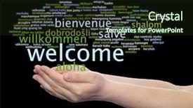  Presentation with multilingual - Theme enhanced with multilingual metaphor to world background and a wine colored foreground