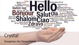  Presentation with multilingual - Theme enhanced with multilingual metaphor to world background and a coral colored foreground