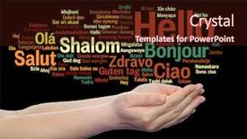  Presentation with multilingual - Theme with multilingual metaphor to world background and a wine colored foreground