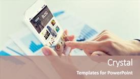  Presentation with transparent screen - Audience pleasing presentation consisting of multimedia telecommunications - business technology media internet backdrop and a coral colored foreground